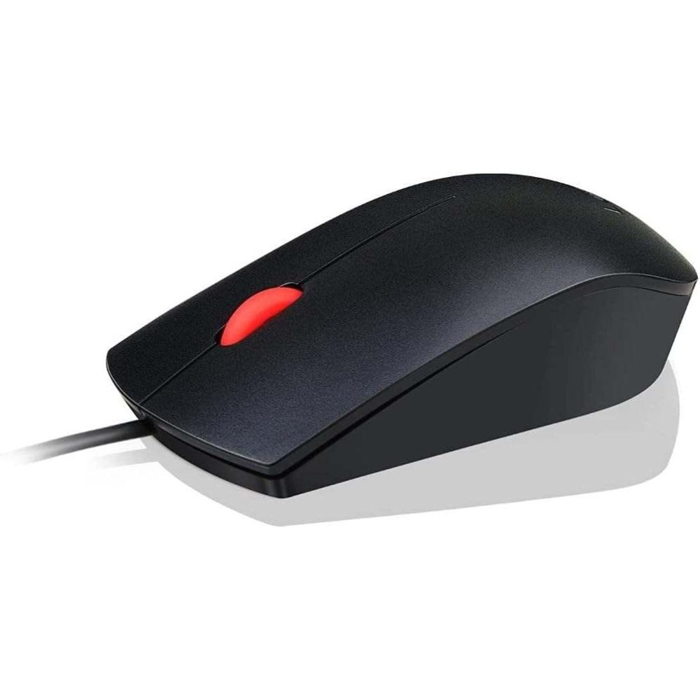 Lenovo Essential USB‎ Wired Mouse - Black with Red Scroll Wheel, New in Box